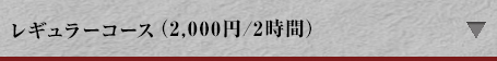 レギュラーコース（2,000円/2時間）