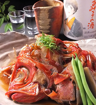 お料理：金目鯛のあら煮 お酒：るみ子の酒（日本酒：三重県）